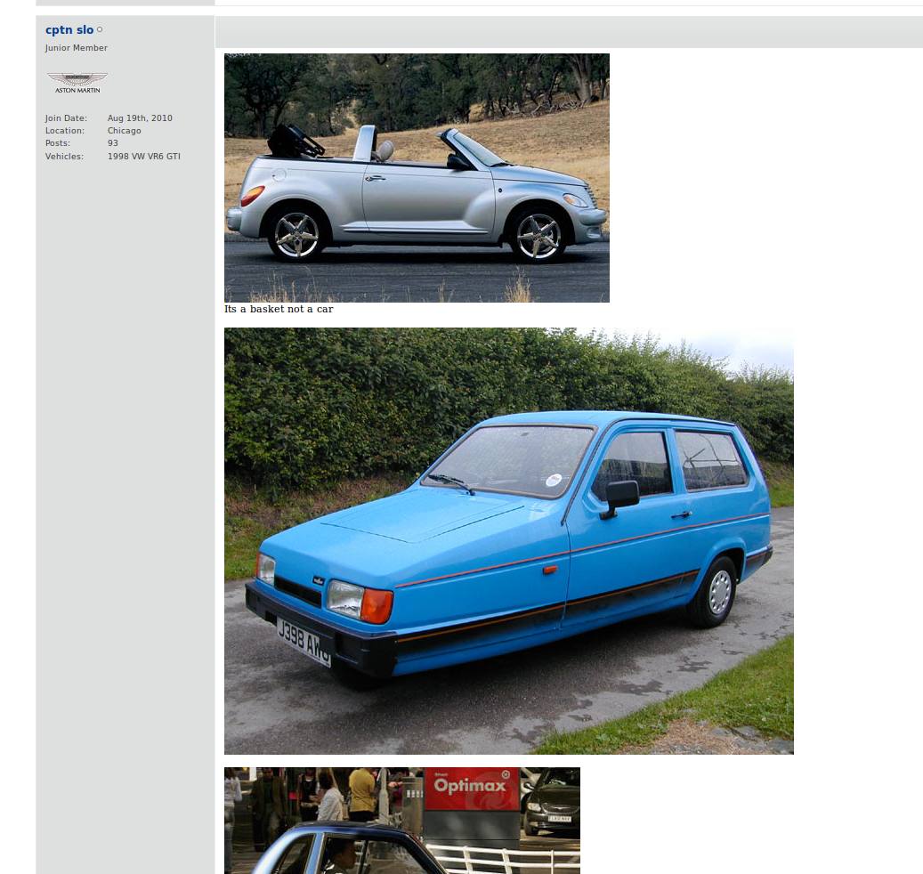 forum post for ugliest car